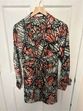 Blush & Day Black Multicolor Twist-Front Women's Dress